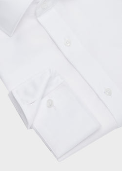 Fathers & Sons Slim white satin dress shirt with French cuffs