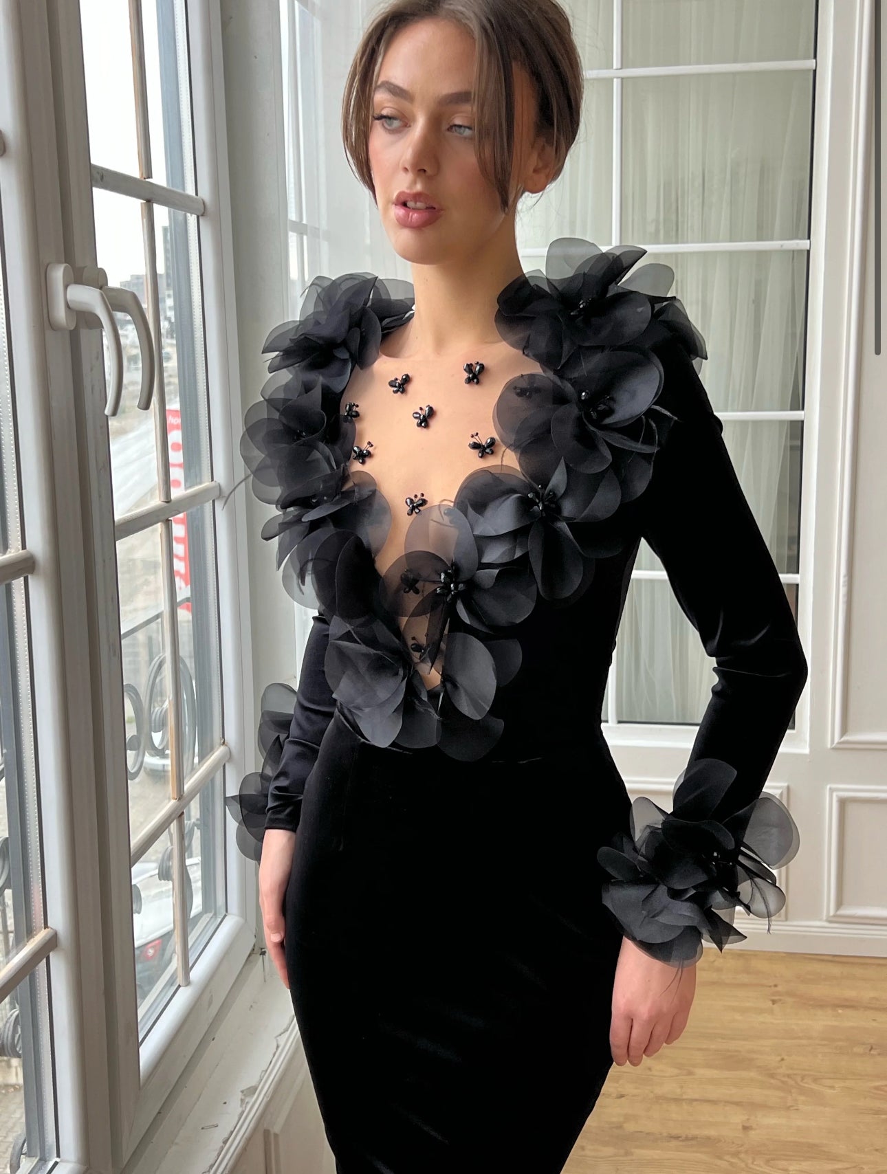 TEUTA MATOSHI - Shadow Velvet Mermaid Dress