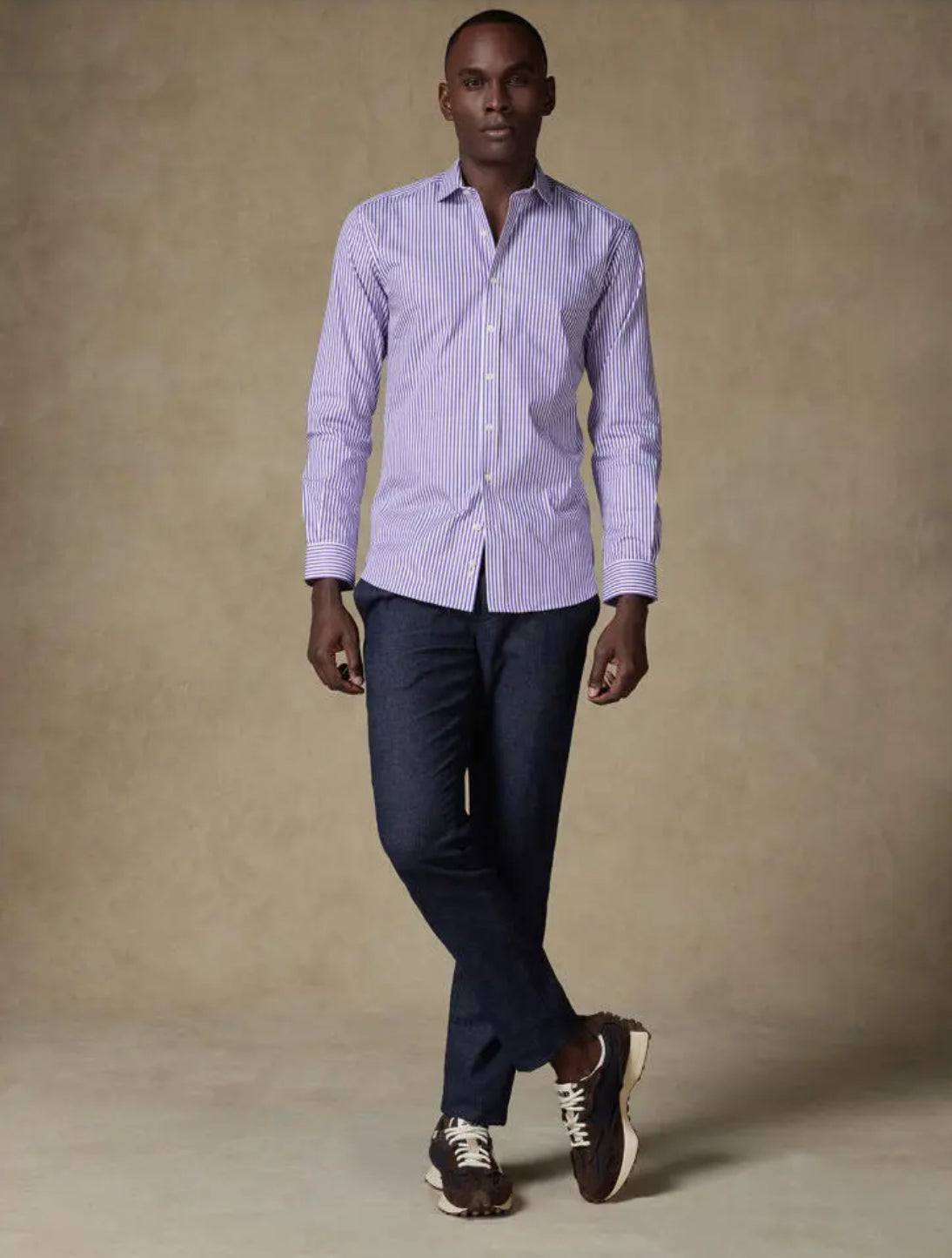 Cafe coton- Baillee purple stripes shirt