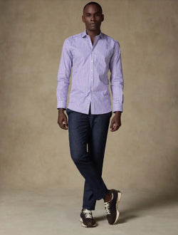 Cafe coton- Baillee purple stripes shirt