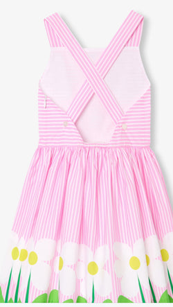 Jacadi - Girls' cross-back dress - white/pink