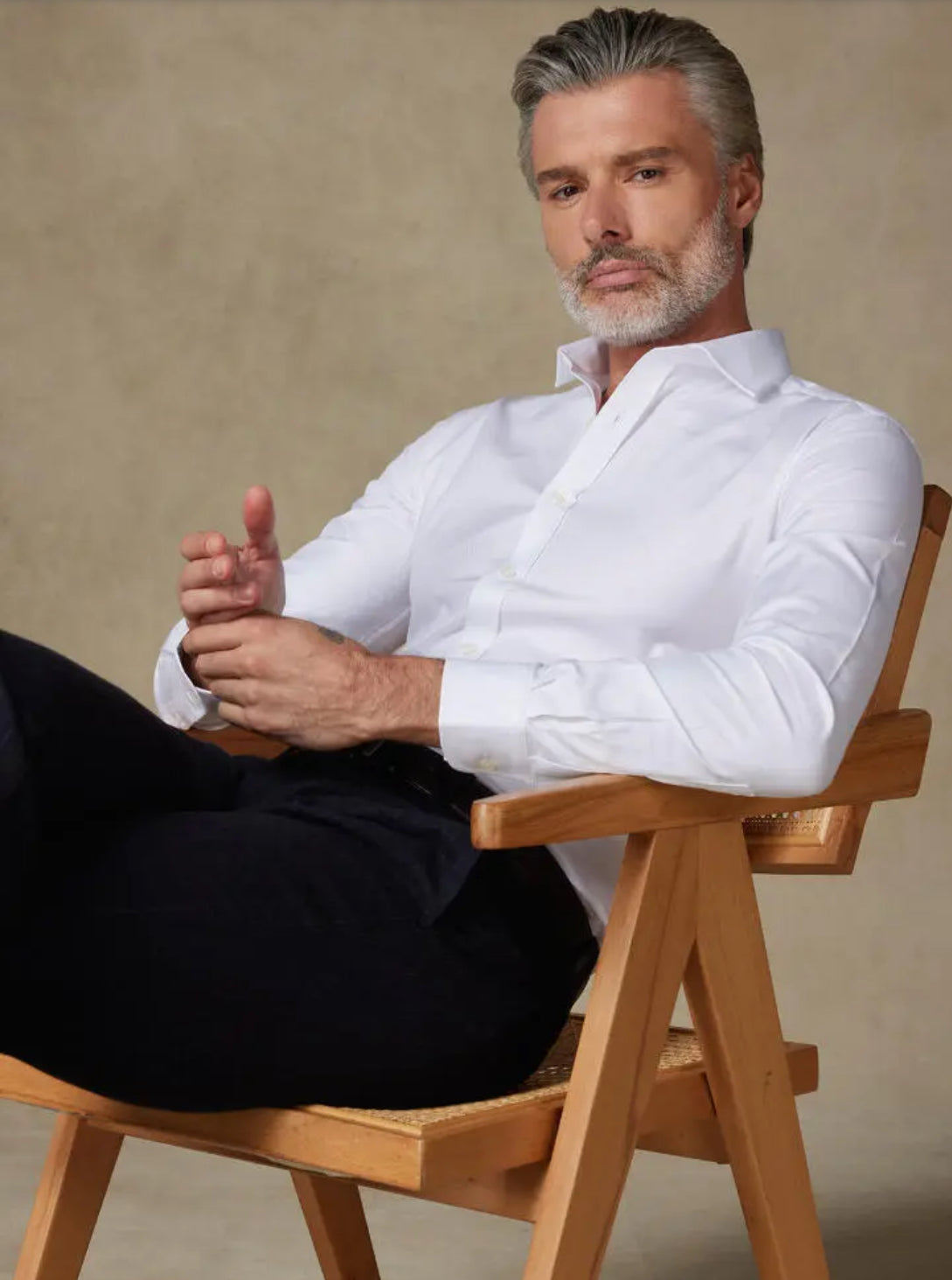 Cafe coton- White twill fitted shirt