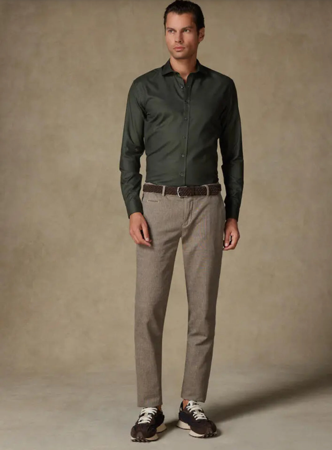 Cafe coton- Leelan Textured Khaki Shirt