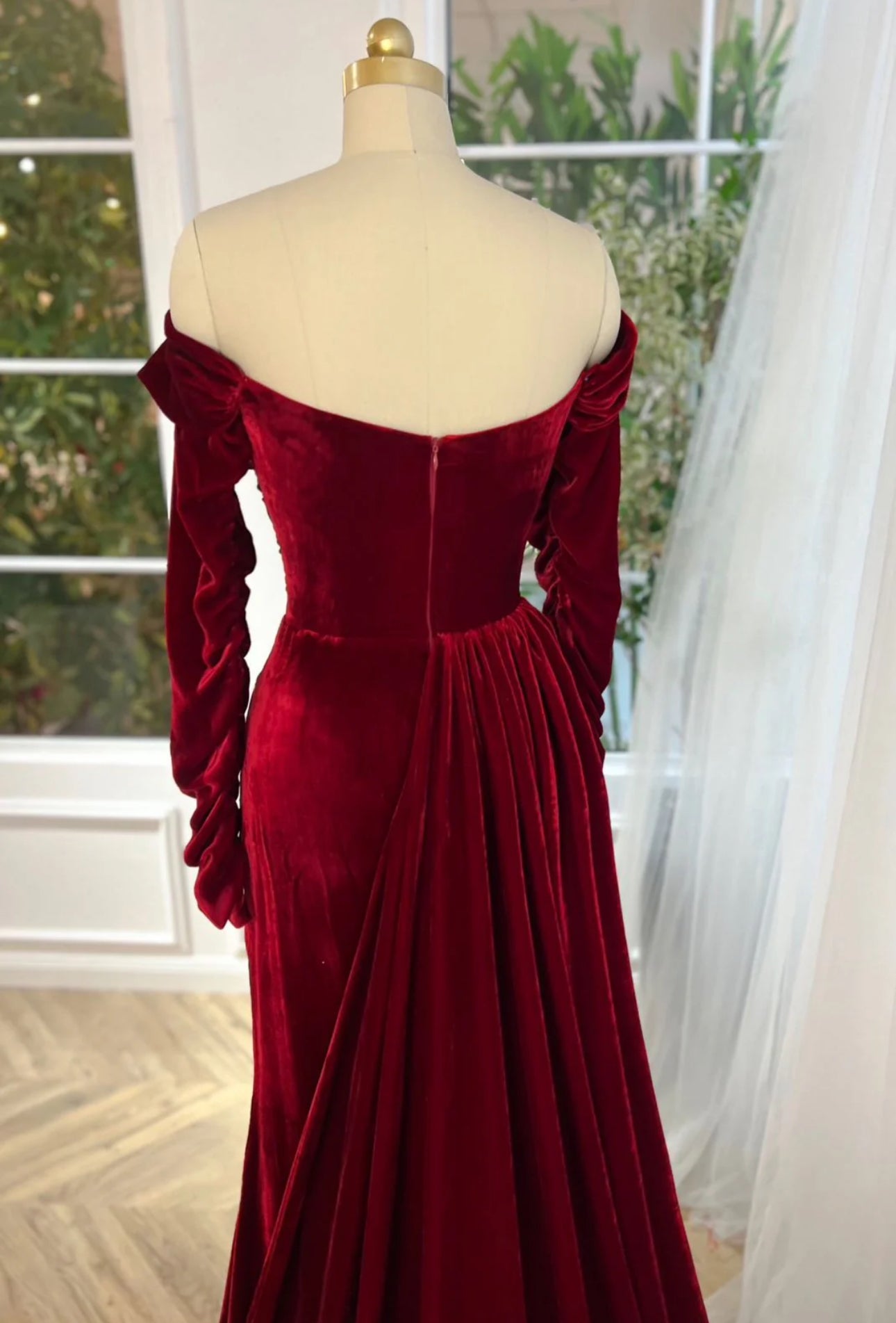 TEUTA MATOSHI - Crimson Velvet Mermaid Dress