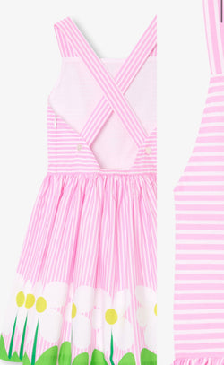 Jacadi - Girls' cross-back dress - white/pink