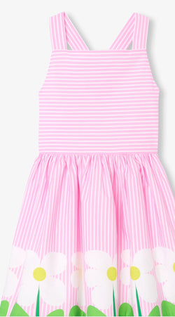 Jacadi - Girls' cross-back dress - white/pink