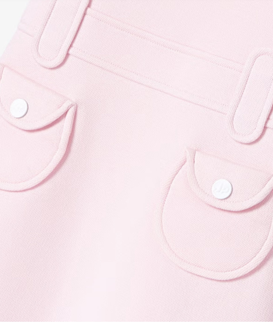 Jacadi - Short-sleeved dress for girls - powder pink jacadi