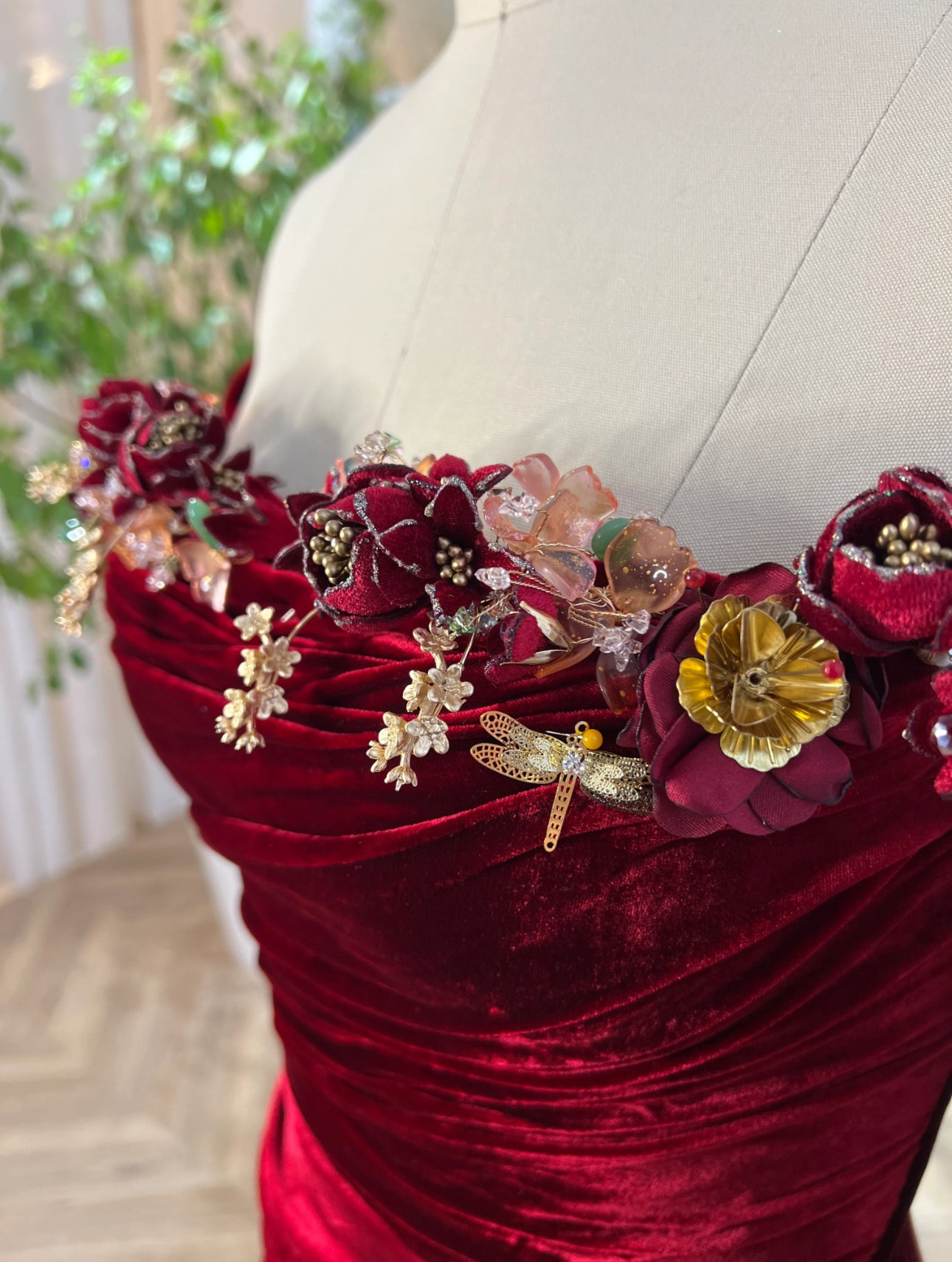 TEUTA MATOSHI - Crimson Velvet Mermaid Dress