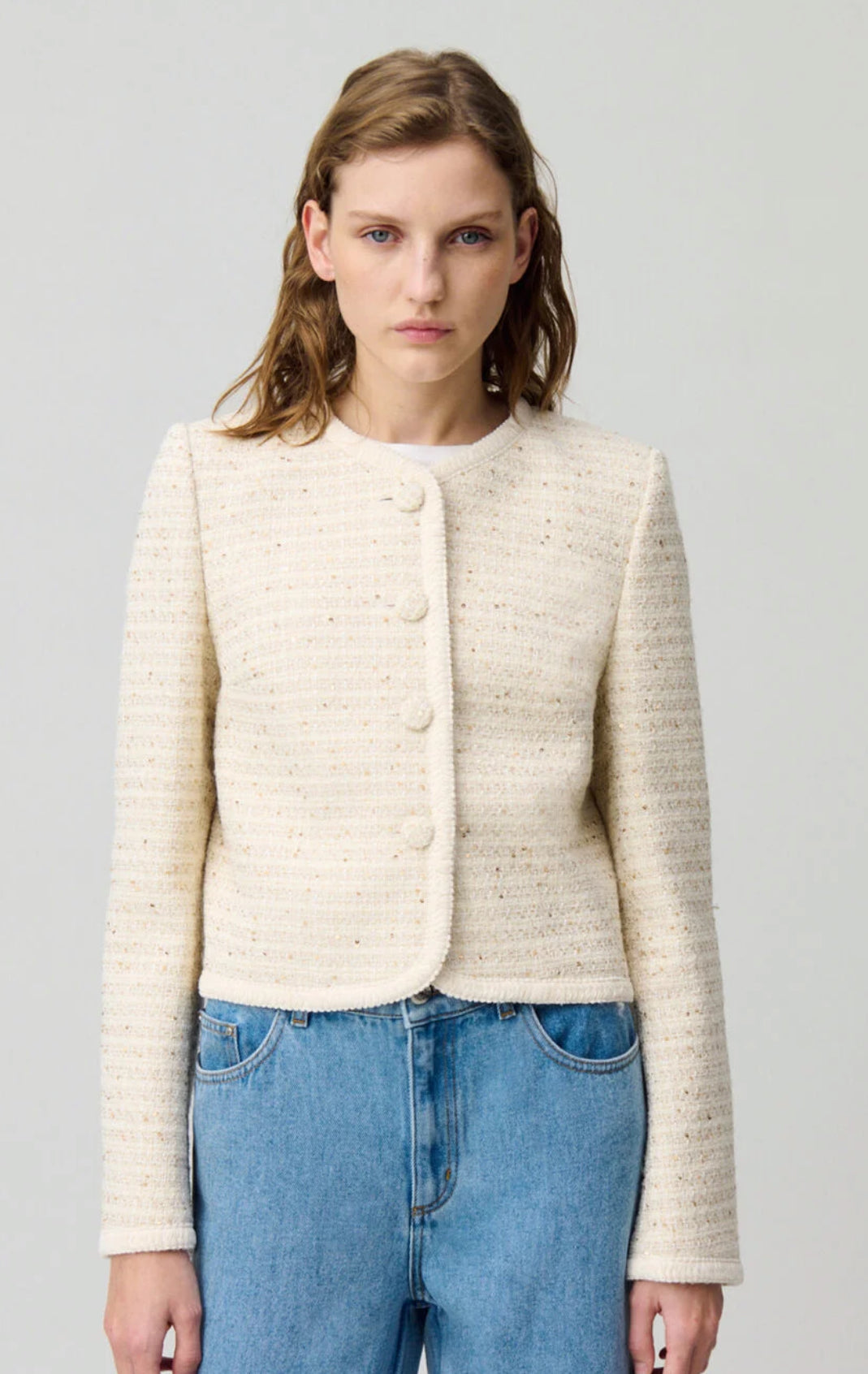 Claudie pierlot - off white tweed vest