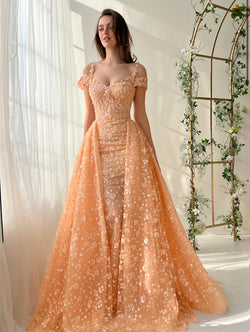 TEUTA MATOSHI - Peachy Floral Ball Gown