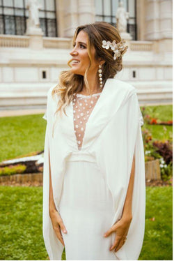 Robe cape midi blanche