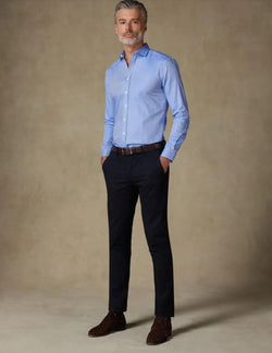 Cafe Coton- Hunter fitted shirt in blue chevron