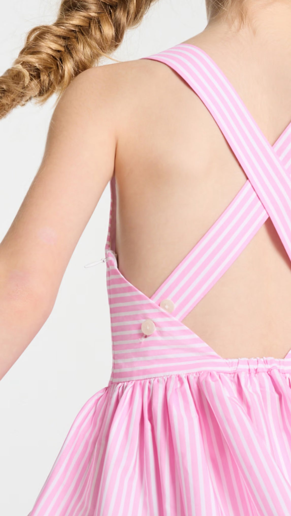 Jacadi - Girls' cross-back dress - white/pink