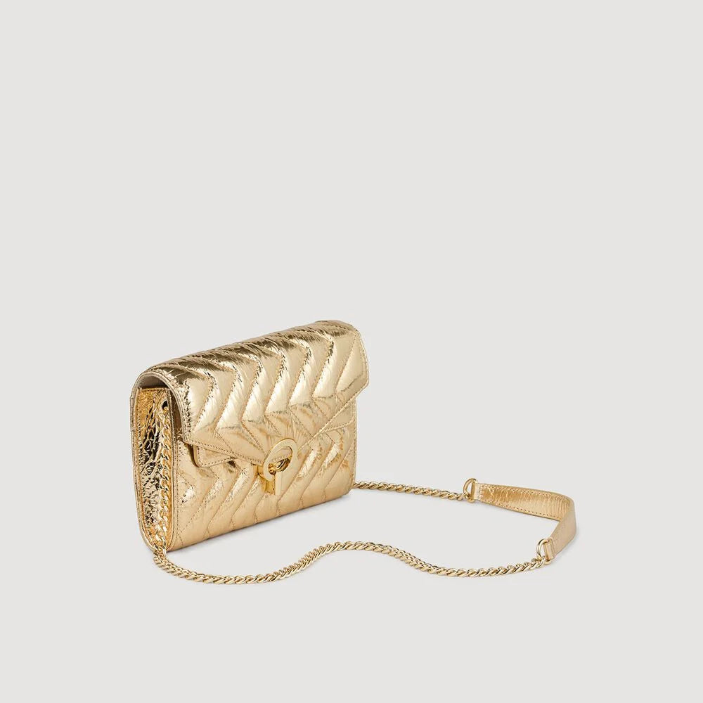 Sandro - yza cracked leather pouch