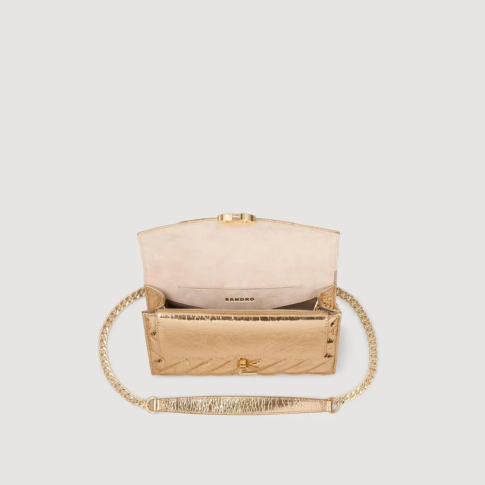 Sandro - yza cracked leather pouch