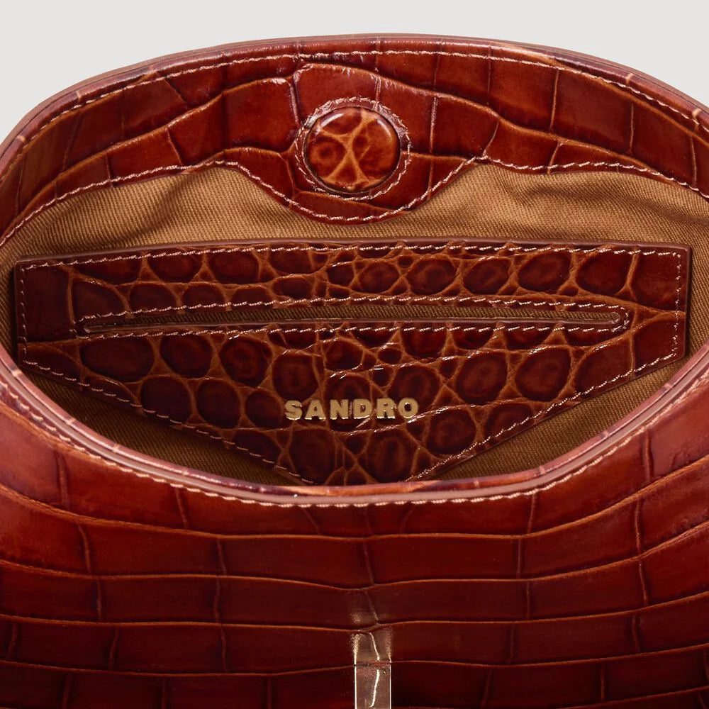 Sandro - SAC JANET EN CUIR EMBOSSÉ FAÇON CROCO